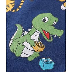 Babyhug Cotton Full Sleeves Front Open Sleepsuit With Animals Print - Multicolor