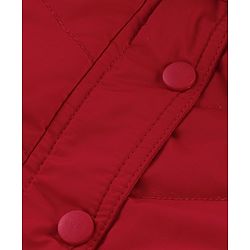 Babyhug Woven Full Sleeves Solid Colour Padded Hooded Winter Jacket with Pockets - Red