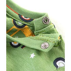 Babyhug Cotton Knit Full Sleeves Night Suit With Vehicles Print - Green