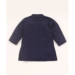 Babyhug  Woven Full Sleeves Kurta Pyjama Set & Nehru Jacket with Sequin Embroidery Detailing - Navy Blue & Red