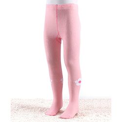 Cute Walk by Babyhug Knitted Antibacterial Footed Tights Floral Design - Pink