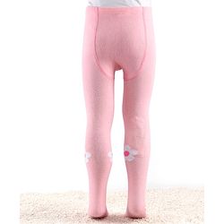 Cute Walk by Babyhug Knitted Antibacterial Footed Tights Floral Design - Pink