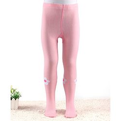 Cute Walk by Babyhug Knitted Antibacterial Footed Tights Floral Design - Pink