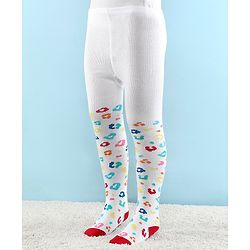 Cutewalk by Babyhug Anti Bacterial Footed Tight Abstract Design - White