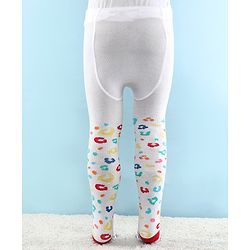 Cutewalk by Babyhug Anti Bacterial Footed Tight Abstract Design - White