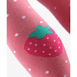 Cute Walk by Babyhug Knitted Antibacterial Footed Tights Strawberry Design -Pink