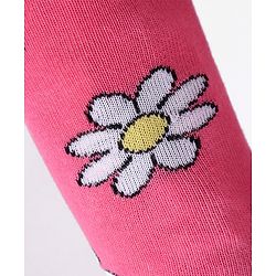 Cute Walk by Babyhug Knitted Antibacterial Footed Tights Floral Design - Pink
