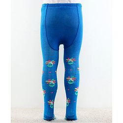Cutewalk by Babyhug Ani-Bacterial Footed Tights  Floral Design - Blue
