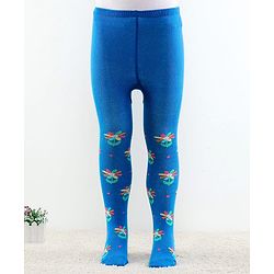 Cutewalk by Babyhug Ani-Bacterial Footed Tights  Floral Design - Blue