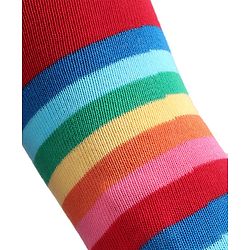 Cute Walk by Babyhug Knit Antibacterial Striped Footed Tights - Red
