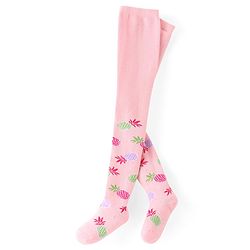 Cute Walk by Babyhug Knitted Antibacterial  Footed Tights with Pineapple Design - Pink