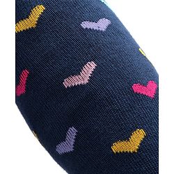 Cute Walk by Babyhug Knit Antibacterial  Footed Tights Heart Design - Navy Blue