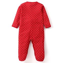 Babyhug Interlock Cotton Knit Full Sleeves Footed Sleep Suit with Fruit & Polka Dots Print Pack of 3 - Multicolour