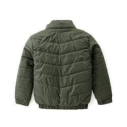 Babyhug Woven Full Sleeves Solid Color Padded Hooded Jacket- Olive Green & Mustard