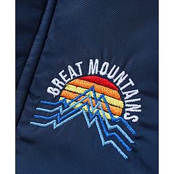 Babyhug Full Sleeves Front Open Padded Hooded Jacket with Detachable Hood & Embroidery Detailing - Navy Blue