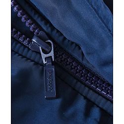 Babyhug Full Sleeves Front Open Padded Hooded Jacket with Detachable Hood & Embroidery Detailing - Navy Blue