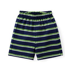 Babyhug Cotton Knit Half Sleeves Night Suit With Monster Print - Navy