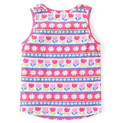 Babyhug 100% Cotton Single Jersey Sleeveless Sando Shorts Set Floral Print - Multicolor