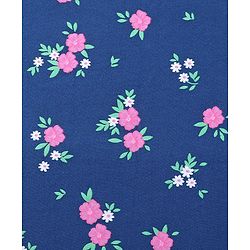 Babyhug Knit Hooded Towel with Floral Print L 76.2 x B 76.2 cm - Navy Blue