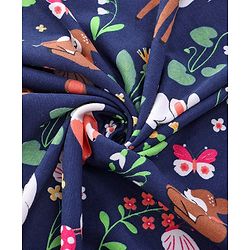 Babyhug Knit Hooded Towel with Jungle Theme Print L 76.2 x B 76.2 cm - Purple