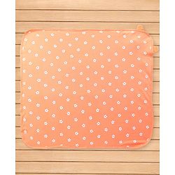 Babyhug Terry Knit Hooded Towel with Floral Print - Orange