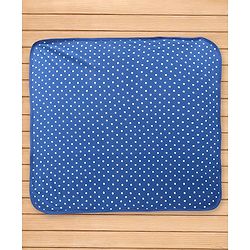 Babyhug Terry Knit Hooded Towel with Polka Dots Print - Navy Blue