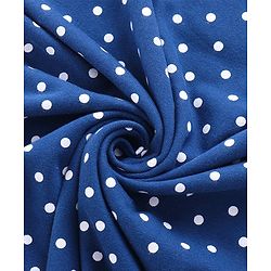 Babyhug Terry Knit Hooded Towel with Polka Dots Print - Navy Blue