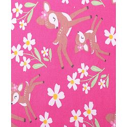 Babyhug Terry Knit Hooded Towel with Floral & Deer Print L 76.2 x B 76.2 cm - Pink