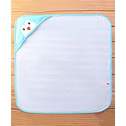 Babyhug Terry Knit Striped  Hooded Towel L 76.2 x B 76.2 cm -  Blue