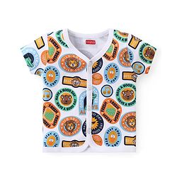 Babyhug 100% Cotton Knit Half Sleeves Striped & Printed Set Of Vests Pack Of 3 - Multicolor