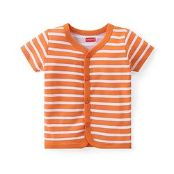 Babyhug 100% Cotton Knit Half Sleeves Striped & Printed Set Of Vests Pack Of 3 - Multicolor