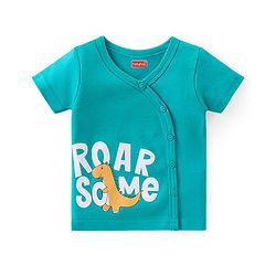 Babyhug 100% Cotton Knit Half Sleeves Striped & Printed Set Of Vests Pack Of 3 - Multicolor