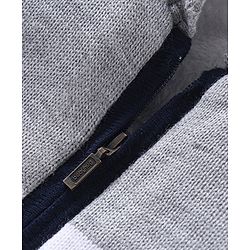 Babyhug Knitted Full Sleeves Striped Front Open Hooded Sweater -Multicolor