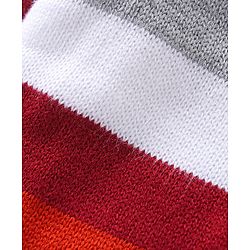 Babyhug Knitted Full Sleeves Striped Front Open Hooded Sweater -Multicolor