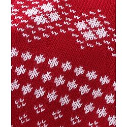 Babyhug Knit Full Sleeves Hooded Sweater Aztec Design - Red