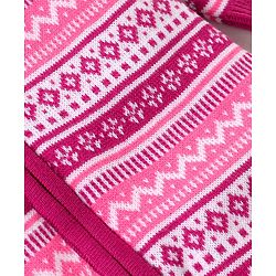 Babyhug Knit Full Raglan Sleeves Winter Wear Hooded Romper with Chevron Design - Pink