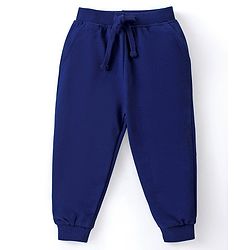 Babyhug Cotton Knit Raglan Sleeves T-Shirt & Lounge Pants Set With Text Embroidery - Yellow & Blue