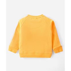 Babyhug Cotton Knit Raglan Sleeves T-Shirt & Lounge Pants Set With Text Embroidery - Yellow & Blue