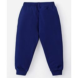 Babyhug Cotton Knit Raglan Sleeves T-Shirt & Lounge Pants Set With Text Embroidery - Yellow & Blue