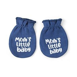 Babyhug Disney Cotton Knit Cap Mittens & Booties Set with 101 Dalmatians Graphics - Blue