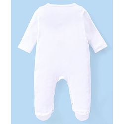 Babyhug Disney Interlock Knit Full Sleeves Solid Sleep Suits With Mickey & Friends Print  Pack Of 3 - White