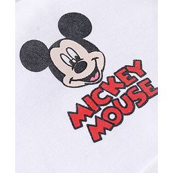 Babyhug Disney  Caps Mittens & Booties Set With Mickey Mouse Graphic - White