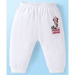 Babyhug Disney Interlock Knit Full Length Diaper Leggings with Minnie Mouse Graphics Pack of 3 - White
