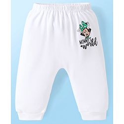 Babyhug Disney Interlock Knit Full Length Diaper Leggings with Minnie Mouse Graphics Pack of 3 - White