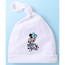Babyhug Disney  Interlock Knitted Caps With Minnie Mouse Graphic and Knot Detailing Pack of 3 - White