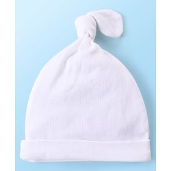 Babyhug Disney  Interlock Knitted Caps With Minnie Mouse Graphic and Knot Detailing Pack of 3 - White