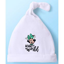 Babyhug Disney  Interlock Knitted Caps With Minnie Mouse Graphic and Knot Detailing Pack of 3 - White