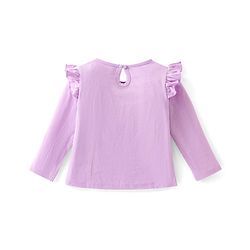 Babyhug Cotton knit Full Sleeves Tops with Frill Detailing & Text Print Pack of 3 - Multicolour