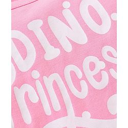 Babyhug Cotton Knit Full Sleeves Top with Frill Detailing Polka Dots & Text Print - Pink