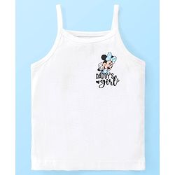 Babyhug Disney Cotton Lycra Singlet Sleeves Slips With Minnie Mouse Graphics Pack of 3 - White